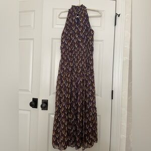 Taylor Purple and Yellow Patterned Maxi Dress